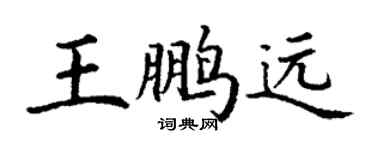 丁謙王鵬遠楷書個性簽名怎么寫