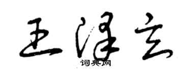 曾慶福王澤玄草書個性簽名怎么寫