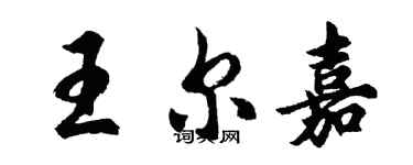 胡問遂王爾嘉行書個性簽名怎么寫