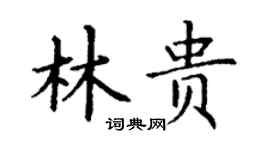 丁謙林貴楷書個性簽名怎么寫