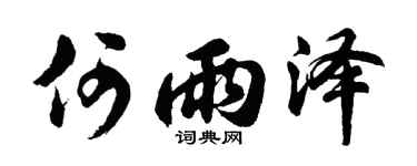 胡問遂何雨澤行書個性簽名怎么寫