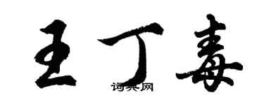 胡問遂王丁毒行書個性簽名怎么寫