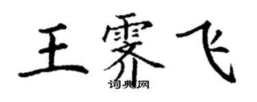 丁謙王霽飛楷書個性簽名怎么寫