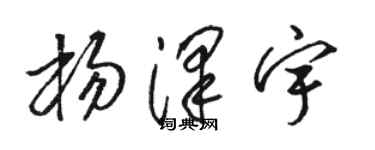 駱恆光楊澤宇草書個性簽名怎么寫