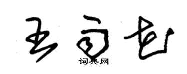 朱錫榮王雨花草書個性簽名怎么寫