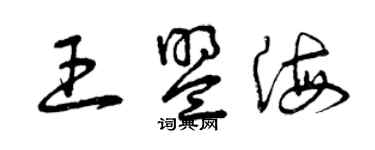 曾慶福王盟海草書個性簽名怎么寫