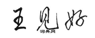 駱恆光王見好行書個性簽名怎么寫