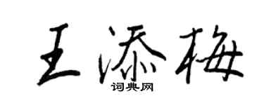 王正良王添梅行書個性簽名怎么寫