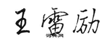 駱恆光王雷勵行書個性簽名怎么寫