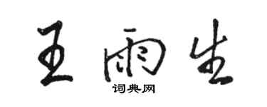 駱恆光王雨生行書個性簽名怎么寫