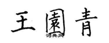 何伯昌王園青楷書個性簽名怎么寫