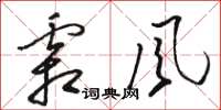 駱恆光霜風草書怎么寫