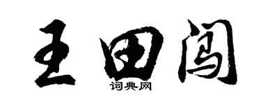 胡問遂王田闖行書個性簽名怎么寫