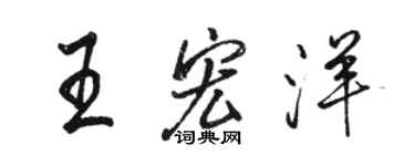 駱恆光王宏洋行書個性簽名怎么寫