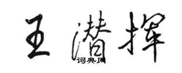駱恆光王潛揮行書個性簽名怎么寫