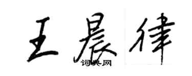 王正良王晨律行書個性簽名怎么寫