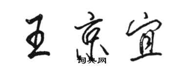 駱恆光王京宜行書個性簽名怎么寫