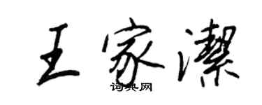 王正良王家潔行書個性簽名怎么寫