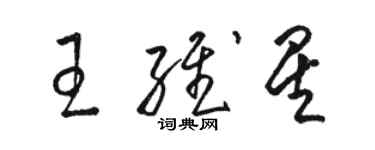 駱恆光王維星草書個性簽名怎么寫