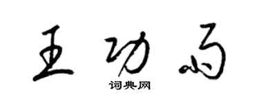 梁錦英王功雨草書個性簽名怎么寫