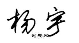 朱錫榮楊宇草書個性簽名怎么寫