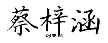 丁謙蔡梓涵楷書個性簽名怎么寫