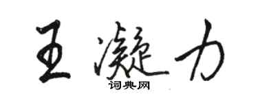 駱恆光王凝力行書個性簽名怎么寫