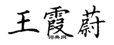 丁謙王霞蔚楷書個性簽名怎么寫