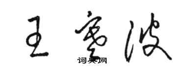 駱恆光王寒波草書個性簽名怎么寫