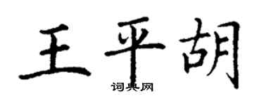 丁謙王平胡楷書個性簽名怎么寫