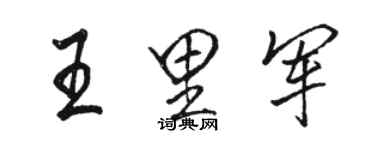 駱恆光王里軍行書個性簽名怎么寫