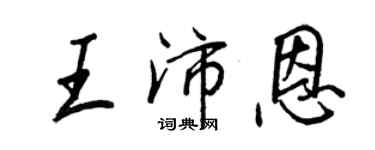 王正良王沛恩行書個性簽名怎么寫