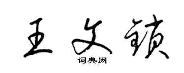 梁錦英王文鎖草書個性簽名怎么寫