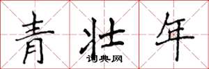 侯登峰青壯年楷書怎么寫