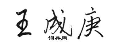 駱恆光王成庚行書個性簽名怎么寫