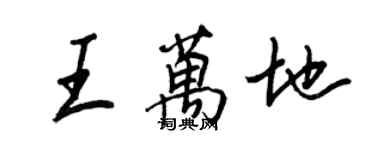 王正良王萬地行書個性簽名怎么寫