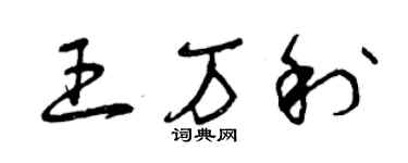 曾慶福王萬利草書個性簽名怎么寫