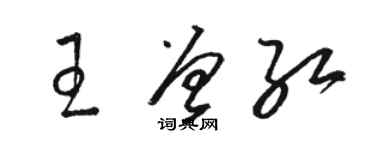 駱恆光王曾紅草書個性簽名怎么寫