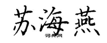 丁謙蘇海燕楷書個性簽名怎么寫