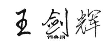 駱恆光王劍輝行書個性簽名怎么寫