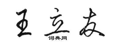 駱恆光王立友行書個性簽名怎么寫