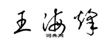 梁錦英王海烽草書個性簽名怎么寫