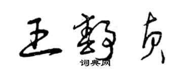 曾慶福王靜貞草書個性簽名怎么寫