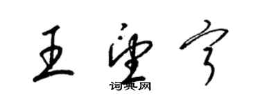 梁錦英王望寧草書個性簽名怎么寫