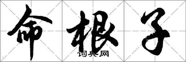 胡問遂命根子行書怎么寫