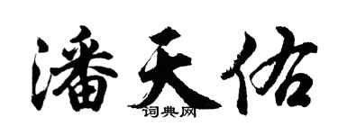 胡問遂潘天佑行書個性簽名怎么寫