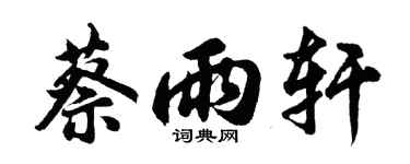 胡問遂蔡雨軒行書個性簽名怎么寫