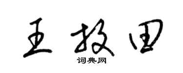 梁錦英王放田草書個性簽名怎么寫