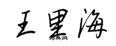 王正良王裏海行書個性簽名怎么寫