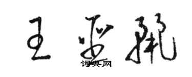 駱恆光王聖麗草書個性簽名怎么寫